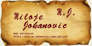Miloje Jokanović vizit kartica